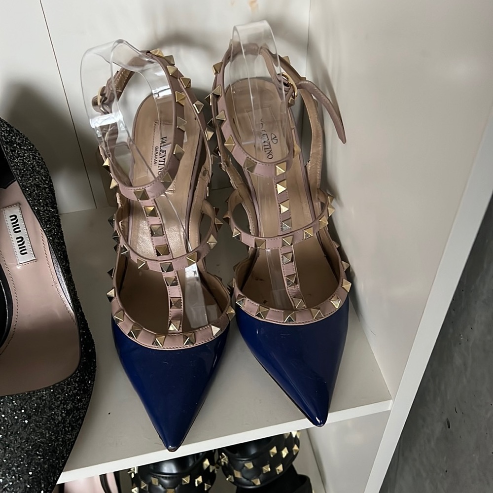 Authentic Blue Valentino Rockstud Heels